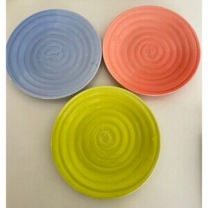 TAG Ceramic Pastel Easter Bunny Rabbit Plates Set Of 3 Salad Dessert Spring NEW